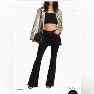 FRAME Le High Flare Jeans - Black